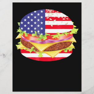BBQ-overs   Hamburger USA Vlag 4 juli BBQ Flyer
