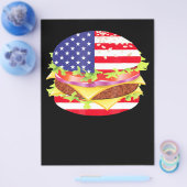 BBQ-overs | Hamburger USA Vlag 4 juli BBQ Flyer (Enkel)