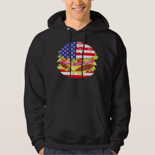 BBQ-overs   Hamburger USA Vlag 4 juli BBQ Hoodie