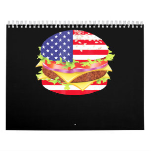 BBQ-overs   Hamburger USA Vlag 4 juli BBQ Kalender
