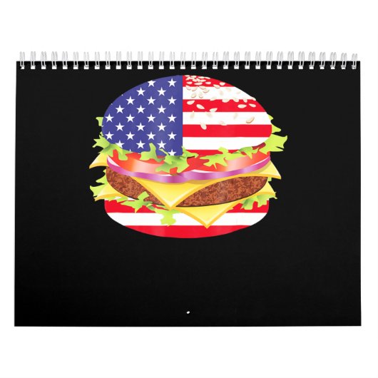 BBQ-overs | Hamburger USA Vlag 4 juli BBQ Kalender (Hoes)