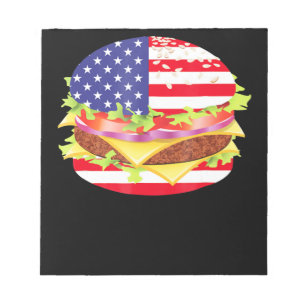 BBQ-overs Hamburger USA Vlag 4 juli BBQ Notitieblok