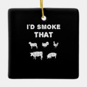 BBQ-overs | Rook van Chef Smoker BBQ Keramisch Ornament (Voorkant)
