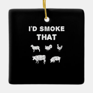 BBQ-overs   Rook van Chef Smoker BBQ Keramisch Ornament
