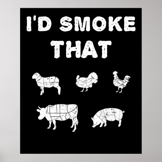 BBQ-overs | Rook van Chef Smoker BBQ Poster (Voorkant)