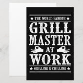 BBQ-overs | Wereldberoemde grilmeester op het werk Briefpapier (Voorkant / Achterkant)