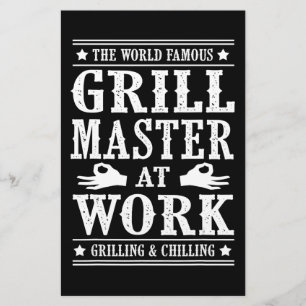 BBQ-overs   Wereldberoemde grilmeester op het werk Briefpapier