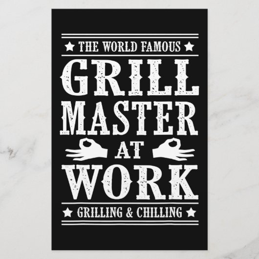BBQ-overs | Wereldberoemde grilmeester op het werk Briefpapier (Voorkant)