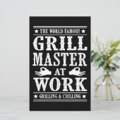 BBQ-overs | Wereldberoemde grilmeester op het werk Briefpapier (Staand voorkant)