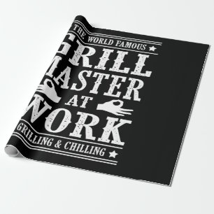 BBQ-overs Wereldberoemde grilmeester op het werk Cadeaupapier