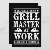 BBQ-overs | Wereldberoemde grilmeester op het werk Feestdagenkaart (Voorkant / Achterkant)