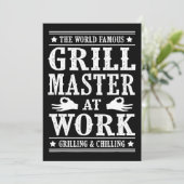 BBQ-overs | Wereldberoemde grilmeester op het werk Feestdagenkaart (Staand voorkant)