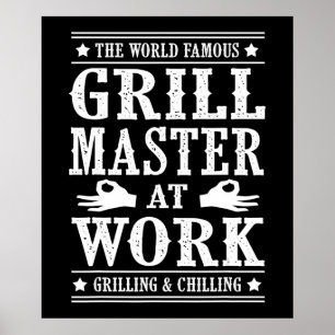 BBQ-overs   Wereldberoemde grilmeester op het werk Poster