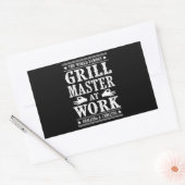 BBQ-overs | Wereldberoemde grilmeester op het werk Rechthoekige Sticker (Envelop)