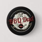 BBQ Pap  Grill of Barbecue voor Vaderdag Ronde Button 5,7 Cm (Voorkant)