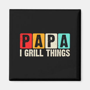BBQ Papa Ik Gril Dingen Retro Achtertuin Koken Magneet