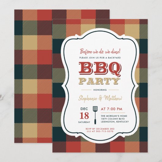 Bbq Partij Kaart (Voorkant / Achterkant)