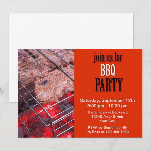 BBQ-partij Kaart (Voorkant / Achterkant)