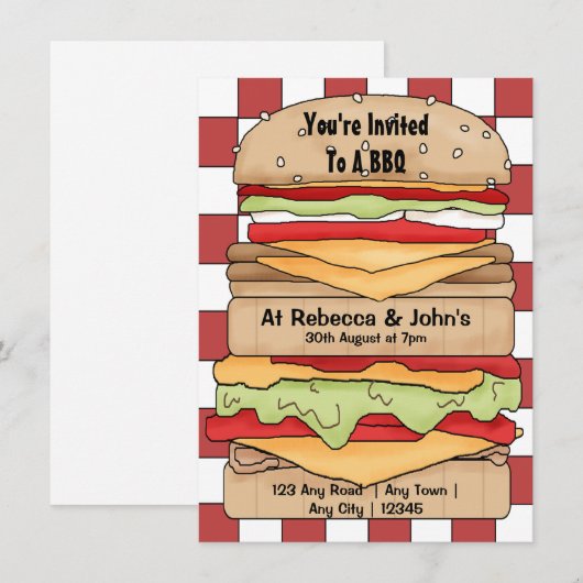 BBQ Party Big Burger Kaart (Voorkant / Achterkant)