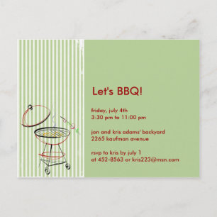 BBQ Party-Briefkaart Uitnodiging Briefkaart