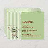BBQ Party-Briefkaart Uitnodiging Briefkaart (Voorkant / Achterkant)