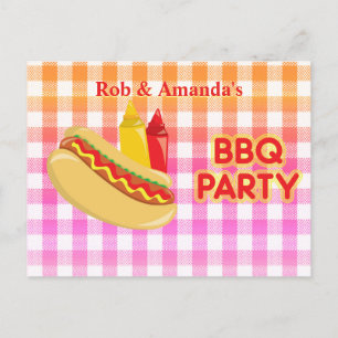 BBQ Party Hot Dog specerijen Hostnaam Aankondigingskaart