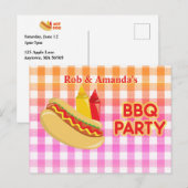 BBQ Party Hot Dog specerijen Hostnaam Aankondigingskaart (Voorkant / Achterkant)