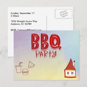 BBQ Party  Invitation Briefkaart