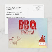 BBQ Party Invitation Briefkaart (Voorkant / Achterkant)