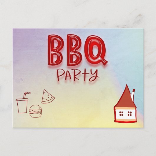 BBQ Party Invitation Briefkaart (Voorkant)
