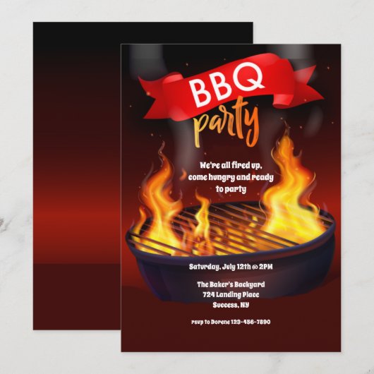 BBQ Party Kaart (Voorkant / Achterkant)