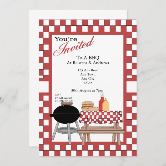 BBQ Party Kaart (Voorkant / Achterkant)
