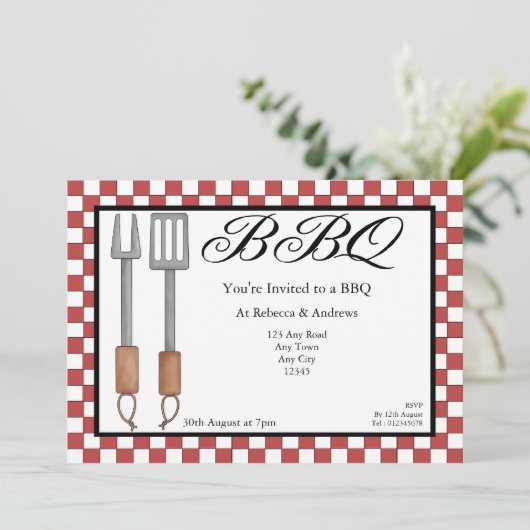 BBQ Party Kaart (Staand voorkant)