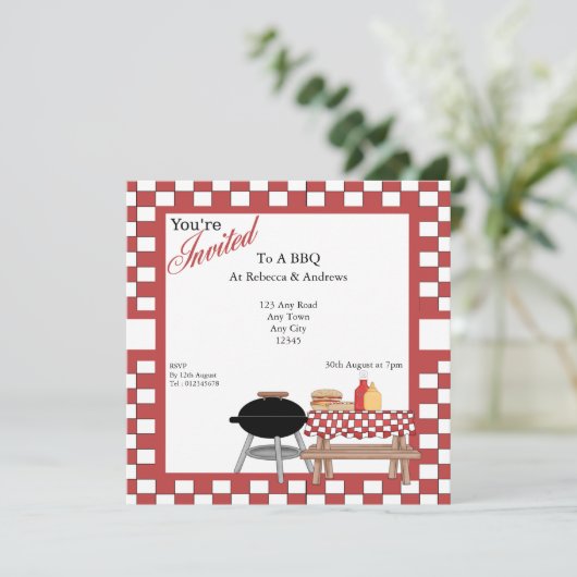 BBQ Party Kaart (Staand voorkant)