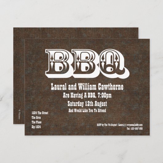 BBQ Party Kaart (Voorkant / Achterkant)