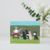 BBQ Party Labs in de Azalea Garden Briefkaart (Staand voorkant)