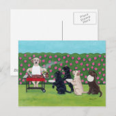 BBQ Party Labs in de Azalea Garden Briefkaart (Voorkant / Achterkant)