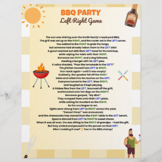BBQ Party Links Rechts Spel – Grappige Zomer Pas-d Briefhoofd