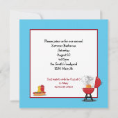 BBQ Party Met Grillen Hot Dogs Kaart (Achterkant)