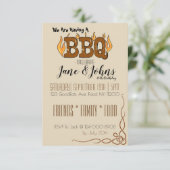 BBQ Party nodigt uit RSVP Kaartje (Staand voorkant)