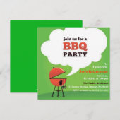 BBQ Party on Lawn of Backyard Custom Invitation Kaart (Voorkant / Achterkant)