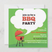 BBQ Party on Lawn of Backyard Custom Invitation Kaart (Voorkant)
