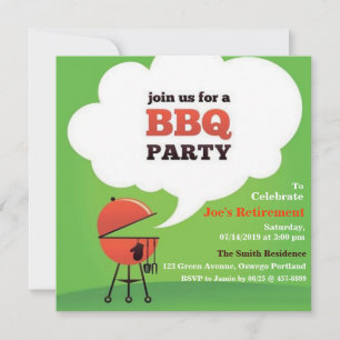 BBQ Party on Lawn of Backyard Custom Invitation Kaart