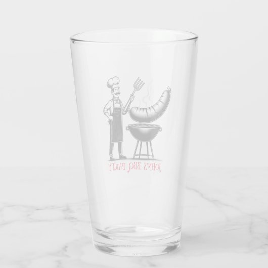 BBQ Party Personalized Chef Glas (Achterkant)