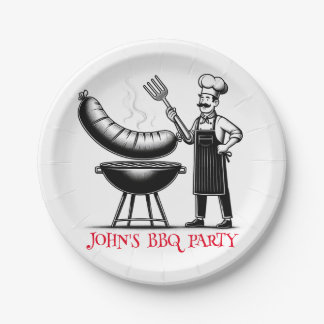 BBQ Party Personalized Chef Papieren Bordje
