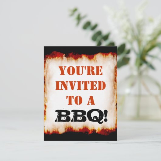 BBQ Party! Uitnodiging (Staand voorkant)