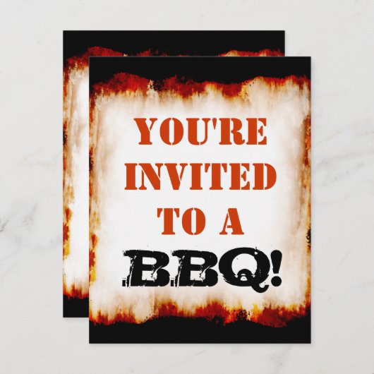 BBQ Party! Uitnodiging (Voorkant / Achterkant)