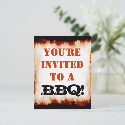 BBQ Party! Uitnodiging (Staand voorkant)