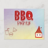 BBQ Party Uitnodiging Briefkaart (Voorkant)