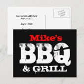 BBQ party uitnodiging briefkaarten | Gepersonalise (Voorkant / Achterkant)